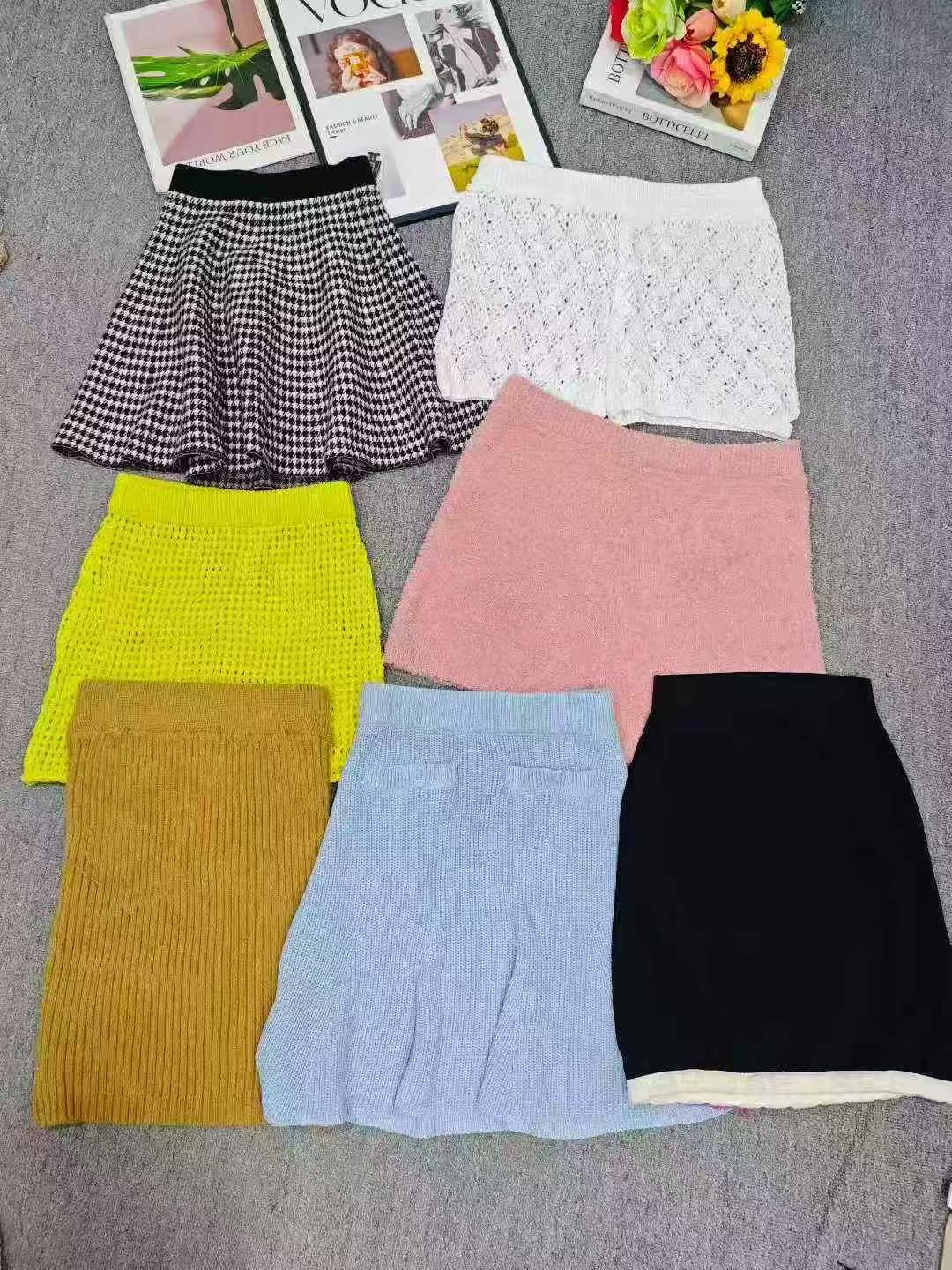 Knitted beautiful girl short skirt