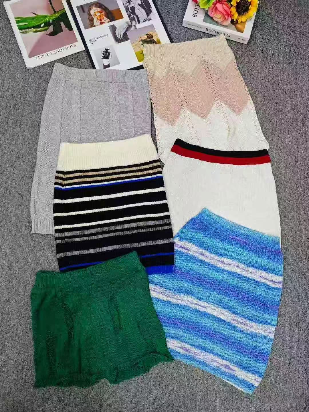 Knitted beautiful girl short skirt