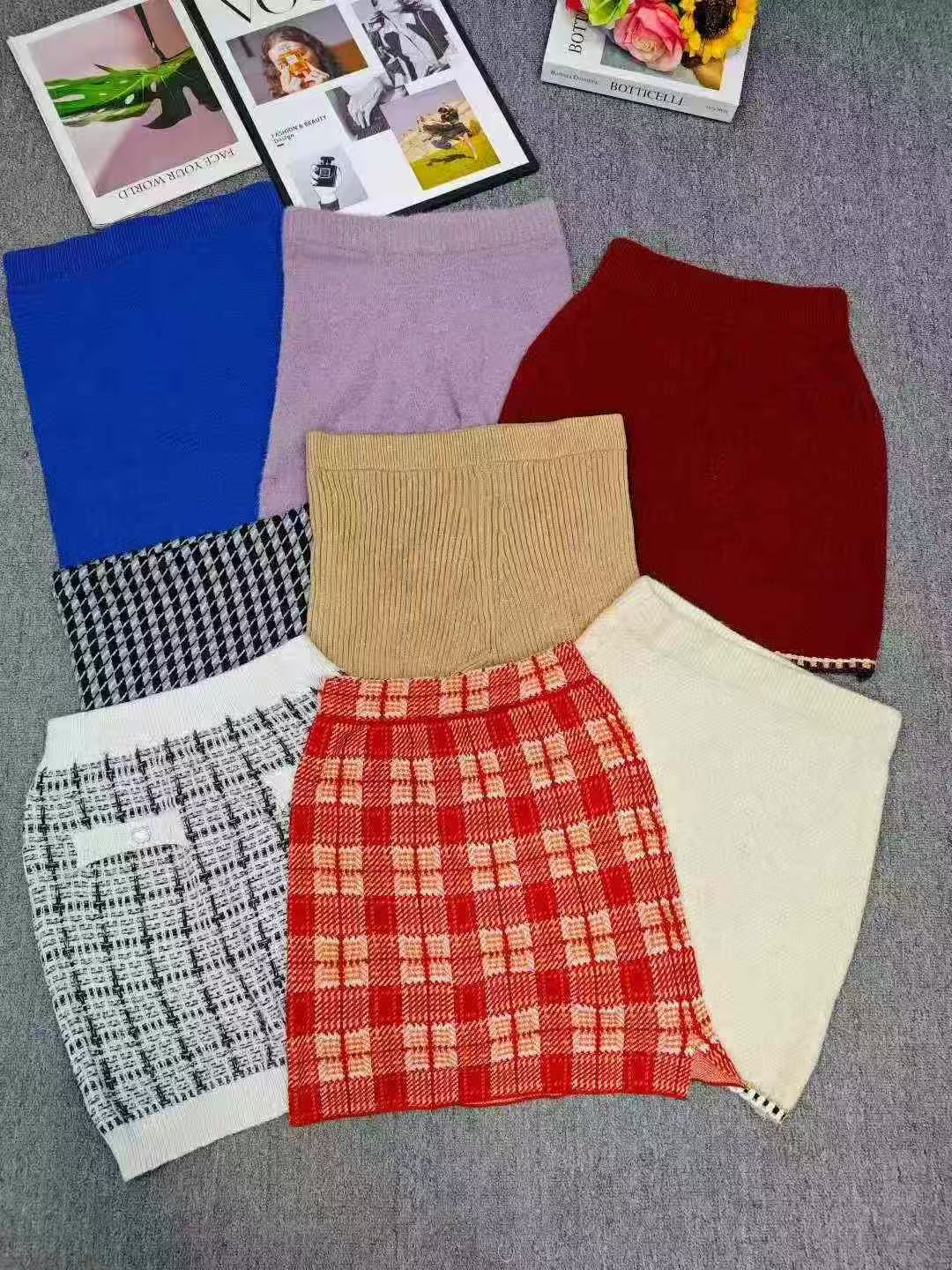 Knitted beautiful girl short skirt