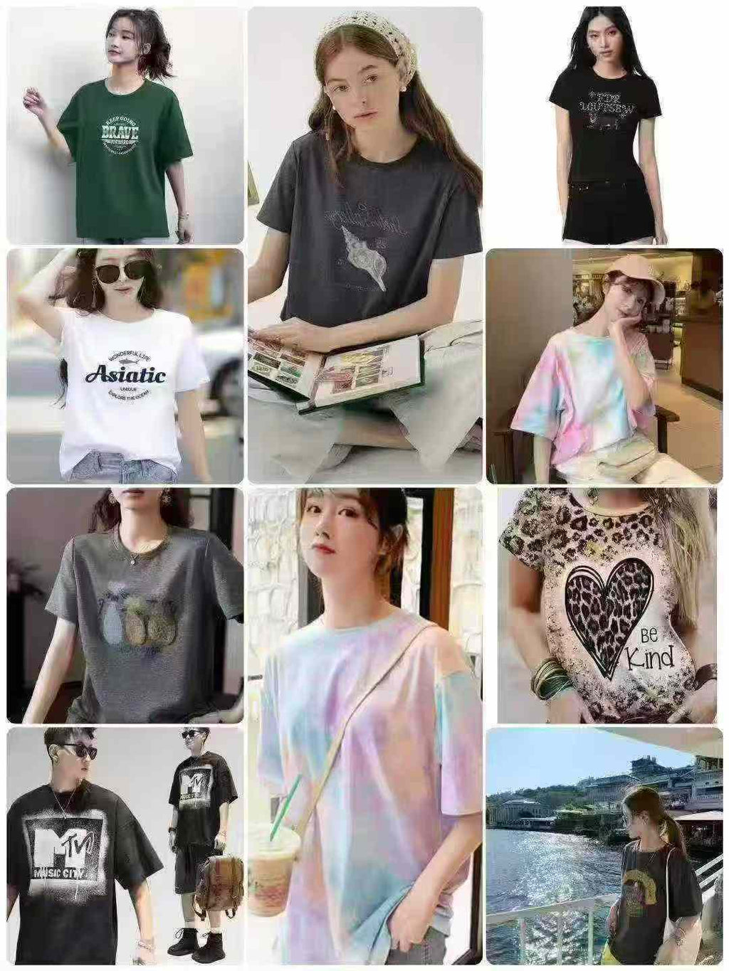 Cotton Unisex Unisex Loose Print Short Sleeve T-Shirt