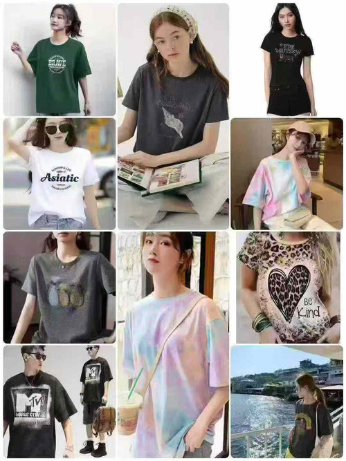 Cotton Unisex Unisex Loose Print Short Sleeve T-Shirt