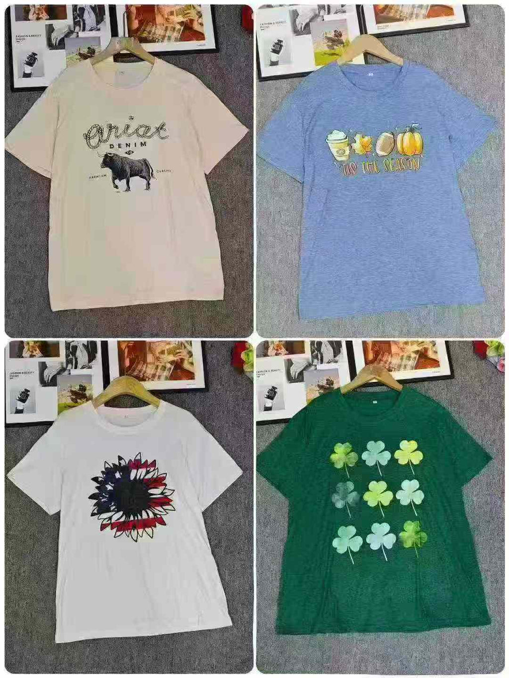 Cotton Unisex Unisex Loose Print Short Sleeve T-Shirt