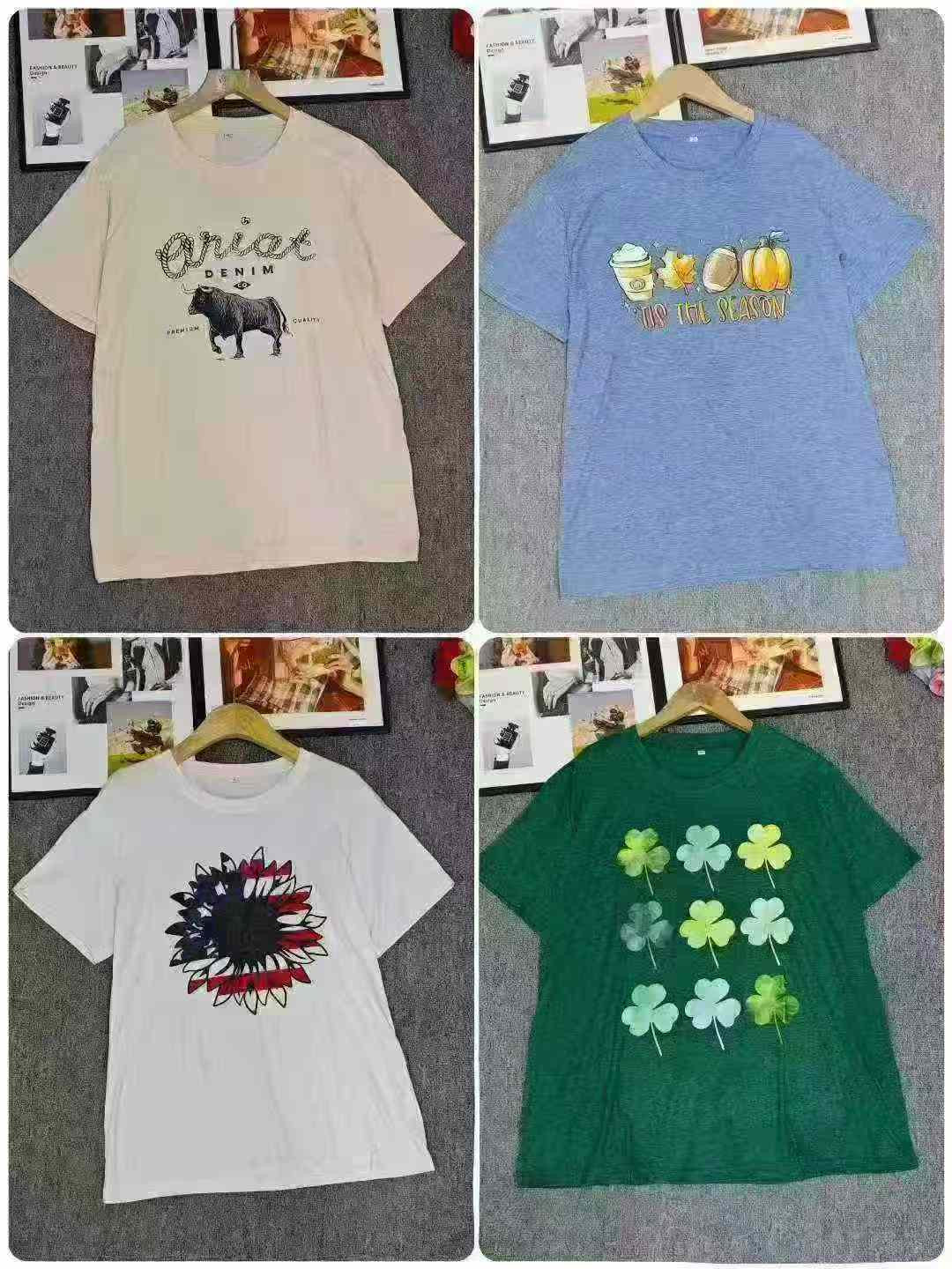 Cotton Unisex Unisex Loose Print Short Sleeve T-Shirt